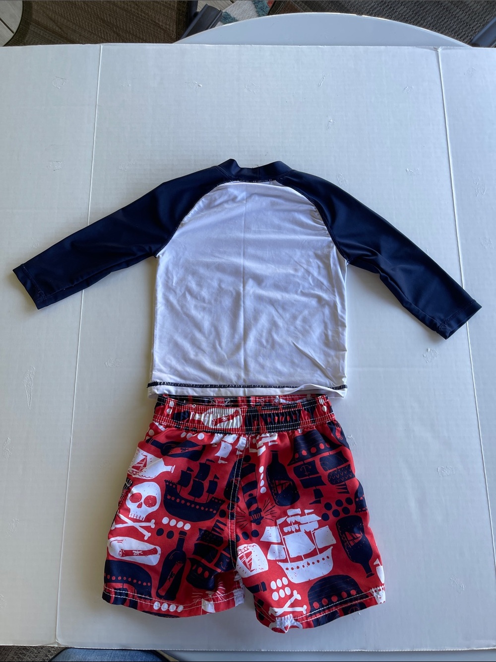 Carter's Navy & Red Pirate Rash Guard Set - Picture 4 of 9